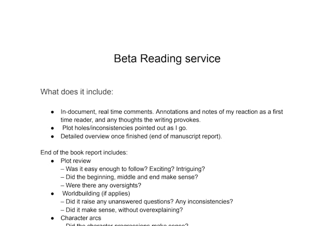 beta read your novel